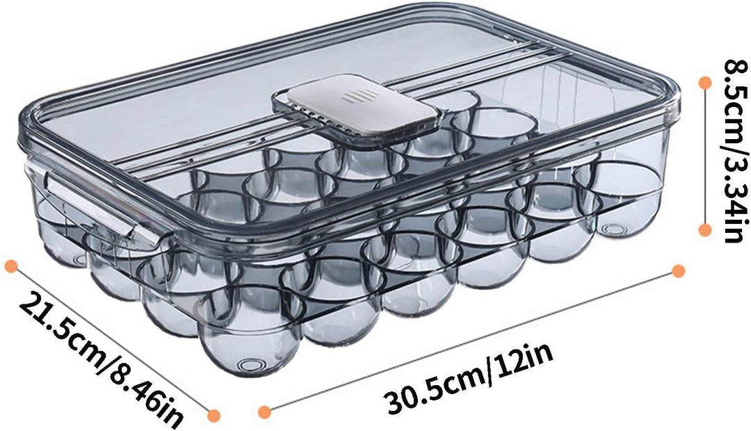 Egg storage container Holder with clear plastic design for neatly organizing eggs in kitchen storage containers Qatar