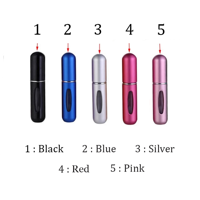 Travel Mini Perfume Refillable Atomiser Container, Portable Perfume Spray Bottle 5 colors