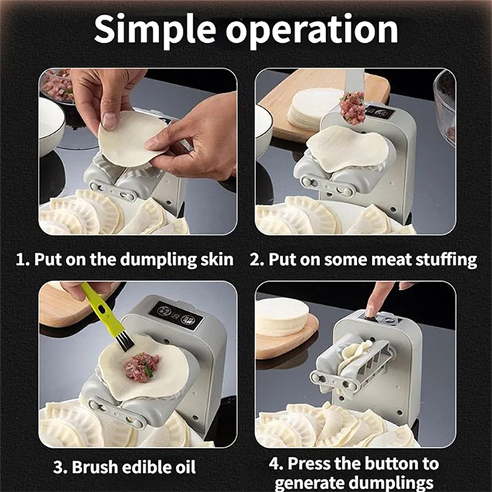 USB Rechargeable Electric Dumpling Machine - Automatic Dumpling Maker Mould Tool simple operation