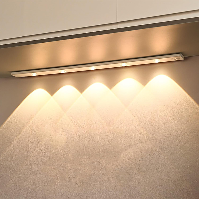 USB Rechargeable LED Motion Sensor Cabinet Light - Upgrade Under Cabinet Light Dimmable Light 5 lights