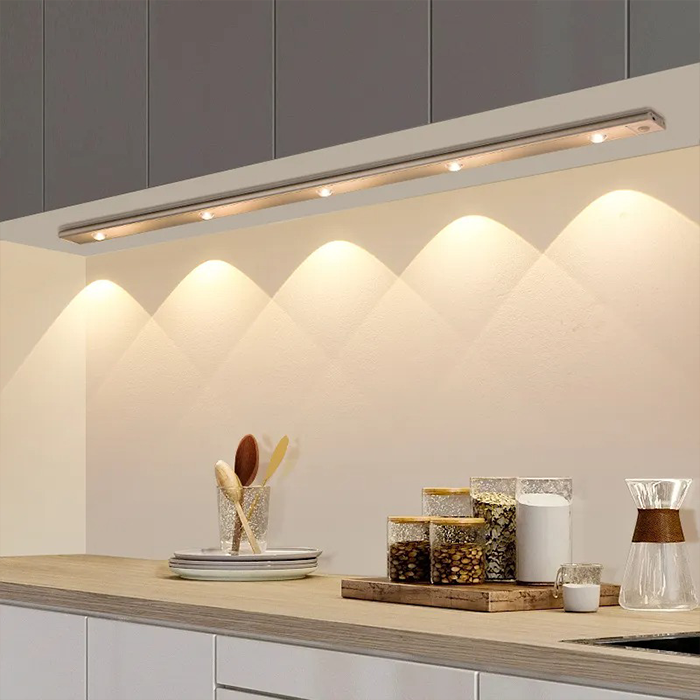 USB Rechargeable LED Motion Sensor Cabinet Light - Upgrade Under Cabinet Light Dimmable Light 60cm