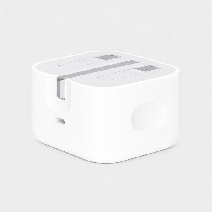 Apple 20W power adapter with smartphone cable (cable not included) on white background Qatar