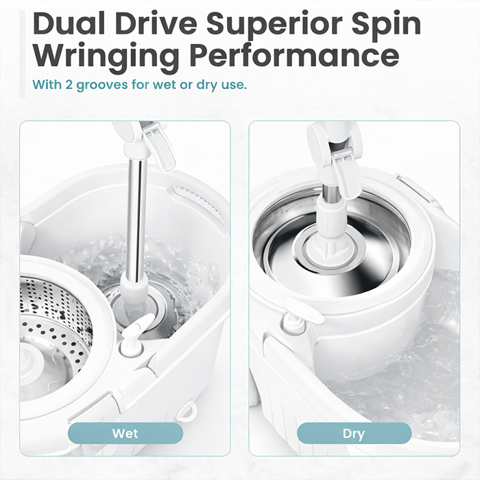 Adjustable Handle & Super Absorbent Microfiber Mop With Bucket