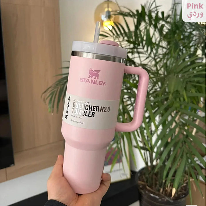 Vacuum Insulated Tumbler with Lid and Straw for Water, Iced Tea or Coffee, Smoothie pink
