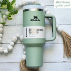 Vacuum Insulated Tumbler with Lid and Straw for Water, Iced Tea or Coffee, Smoothie Mint Green