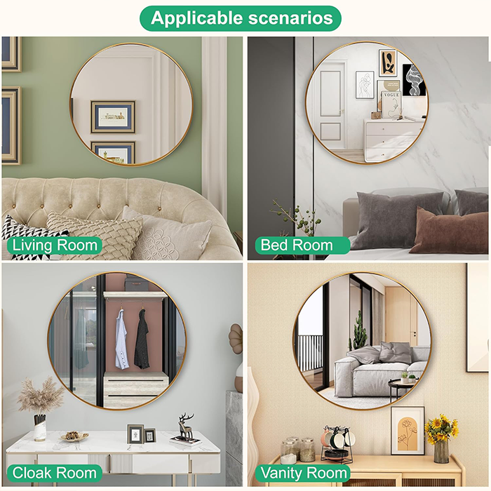 Circle mirror wall decor for living room, bedroom and vanity use in Qatar