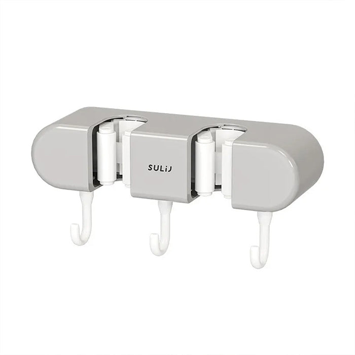 Wall-Mounted Mop Clip Hook Punch-Free Mop Rack Storage Broomstick Versatile Storage