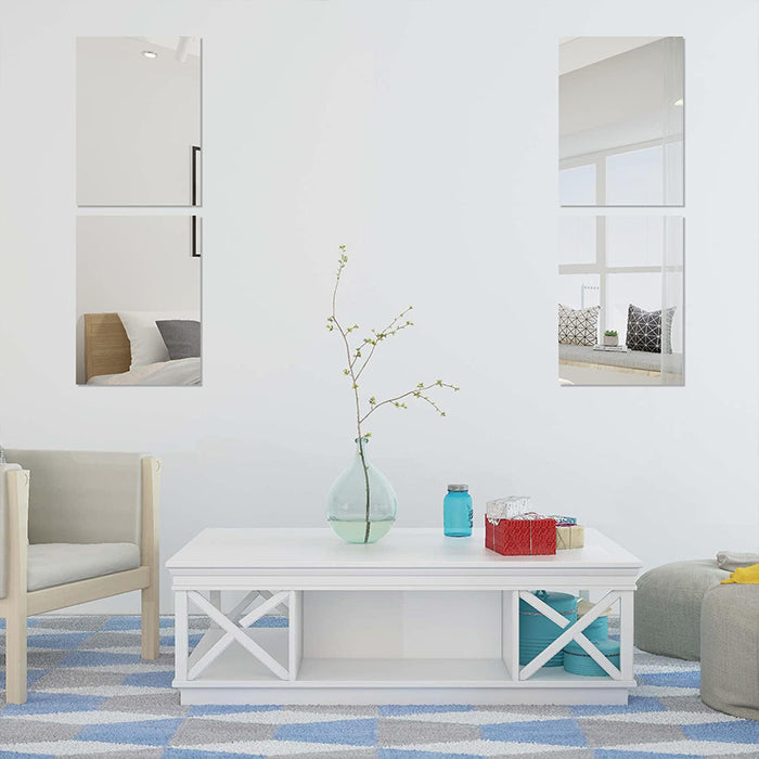 Wall Mirror Tile Self Adhesive Glass Mirror Frameless High Clear Mirror Tile wall decor mirror