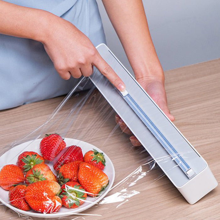 Wall Mount Instant Plastic Wrap Dispenser with Slide Cutter