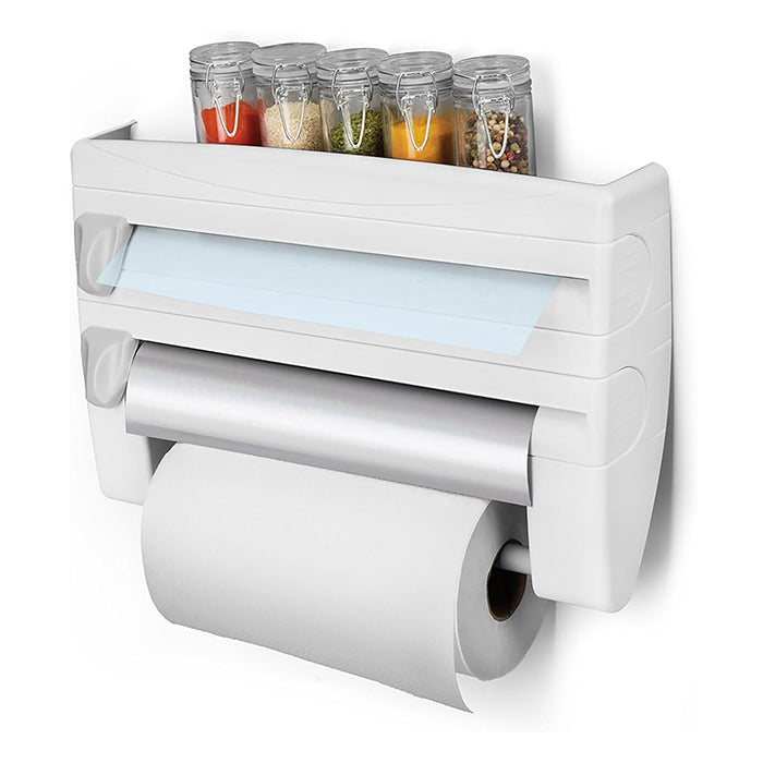 Wall Mount Silver Foil Wrap Tissue Paper Holder Plastic Food Packing Wrap Dispenser Time-Saving Solution