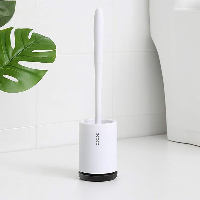 Wall Mounted Toilet Brush and Holder Set Toilet Bowl Brush For Bathroom Ergonomic Non-Slip