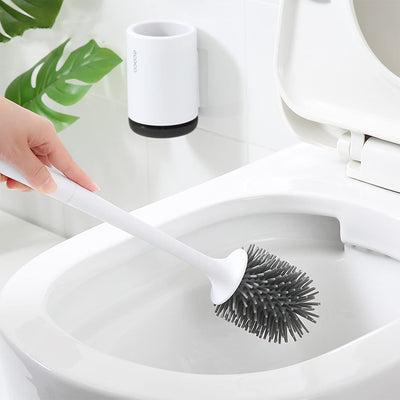 Wall Mounted Toilet Brush and Holder Set Toilet Bowl Brush For Bathroom Quick-Drying Holder