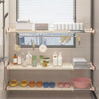 Wardrobe Layered Partition Cabinet Adjustable Telescopic Closet Shelf