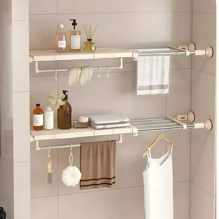 Wardrobe Layered Partition Cabinet Adjustable Telescopic Closet Shelf Durable