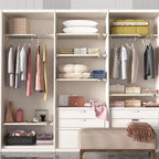 Wardrobe Layered Partition Cabinet Adjustable Telescopic Closet Shelf Simple & Space-Saving 