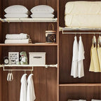 Wardrobe Layered Partition Cabinet Adjustable Telescopic Closet Shelf Sturdy