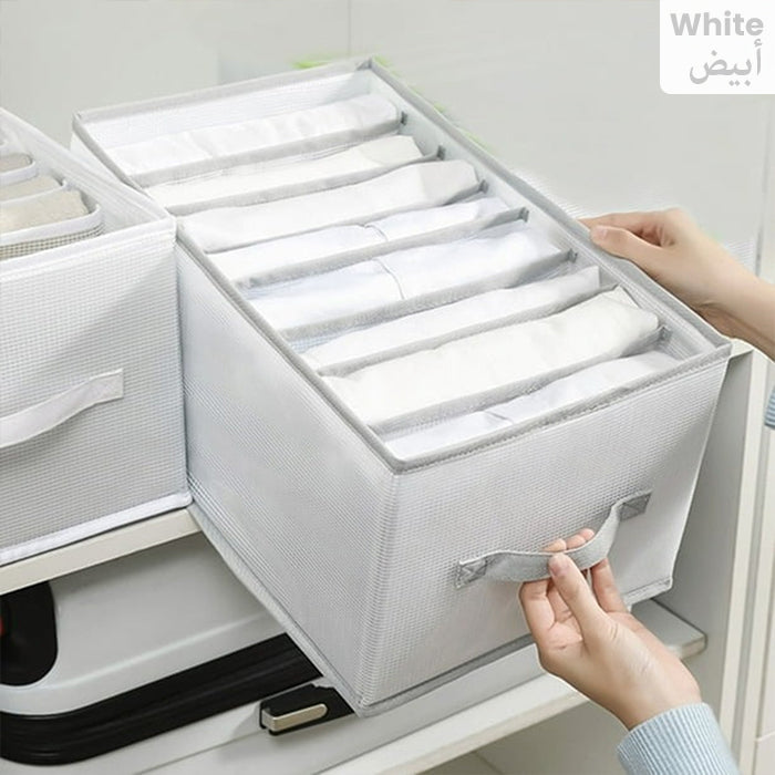 Wardrobe Storage Organizer, Versatile Foldable Storage Box for Clothes white
