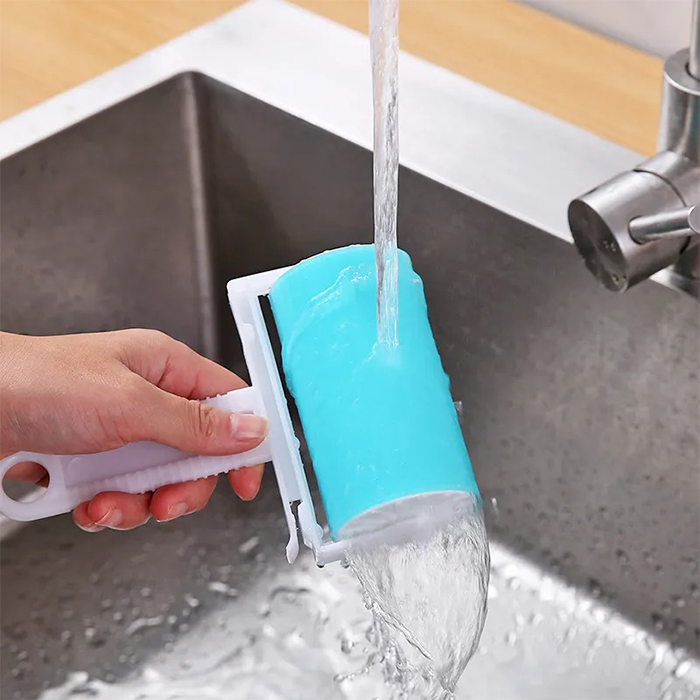 Washable Reusable Gel Lint Roller,Handheld TPR Gel Lint Roller with Cover, Lint Sticky Picker 
