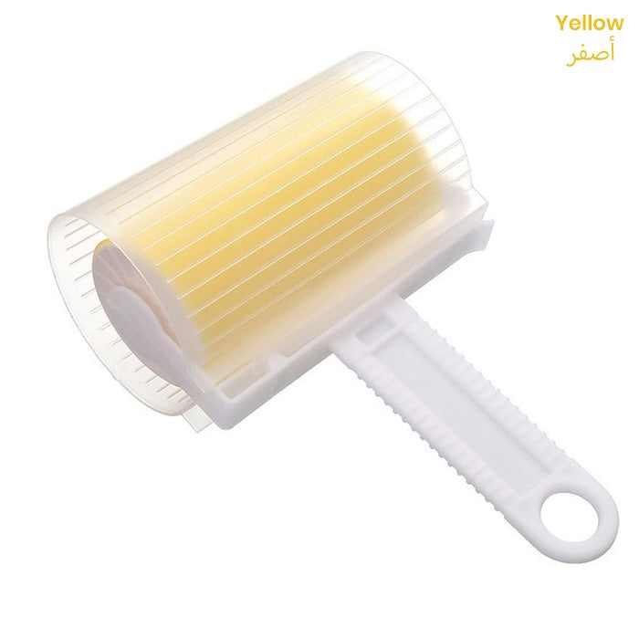 Washable Reusable Gel Lint Roller,Handheld TPR Gel Lint Roller with Cover, Lint Sticky Picker Yellow