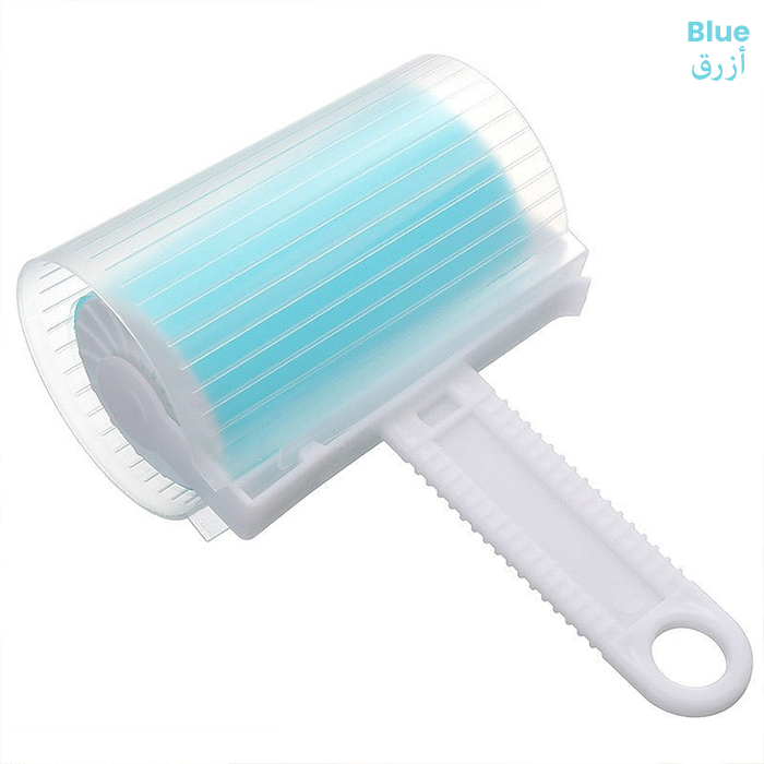 Washable Reusable Gel Lint Roller,Handheld TPR Gel Lint Roller with Cover, Lint Sticky Picker blue