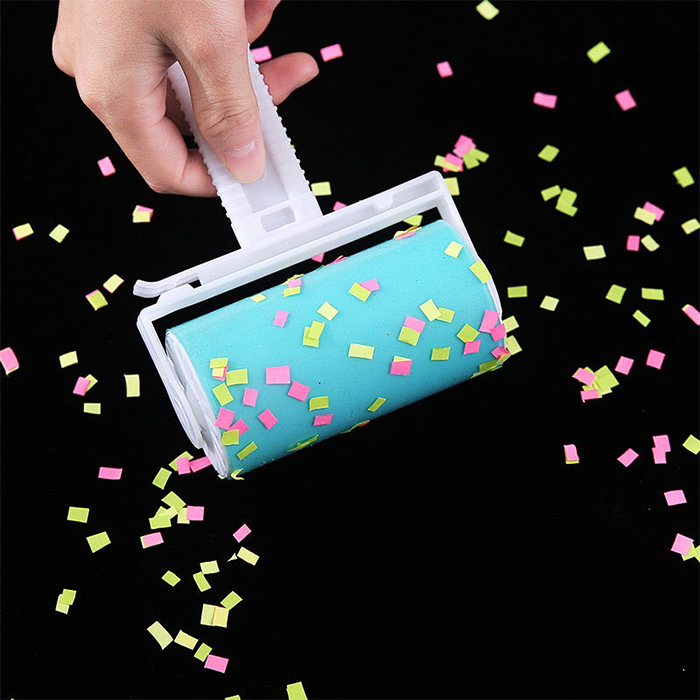 Washable Reusable Gel Lint Roller,Handheld TPR Gel Lint Roller with Cover, Lint Sticky Picker paper