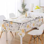 Elegant washable table cloth with matching table mats, durable table cover for dining tables Qatar.