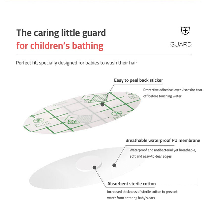 Waterproof Ear Protector Caps - Ear Protection Stickers for Baby and Adult 20 pcs