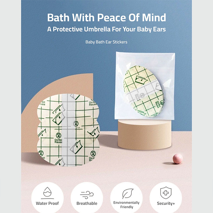 Waterproof Ear Protector Caps - Ear Protection Stickers for Baby and Adult bath with peace of mind