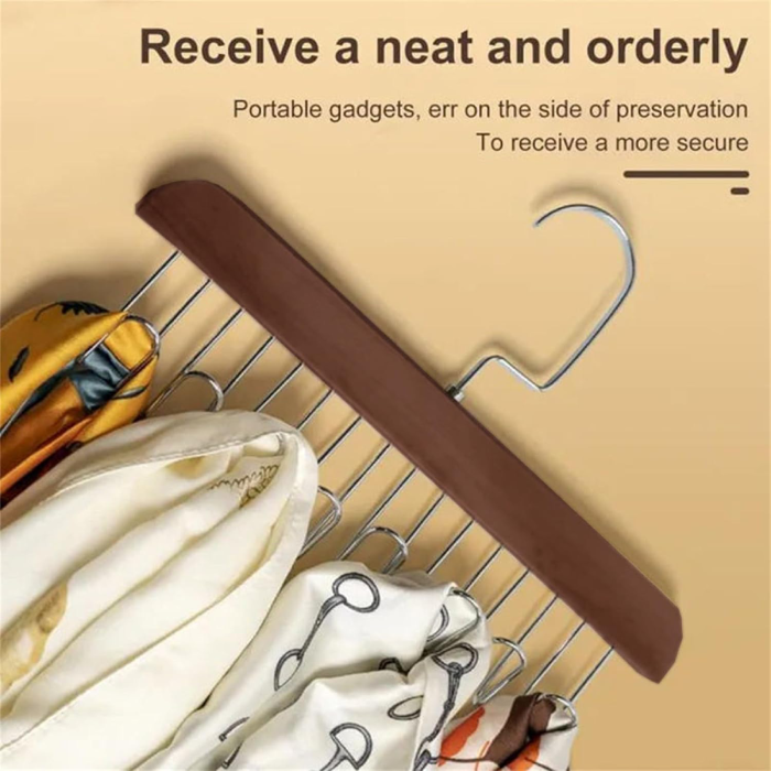 Wooden Hangers for Wooden Belt Hanger for Tie 8 Hooks Adjustable Closet Hangers keep neat and orderly