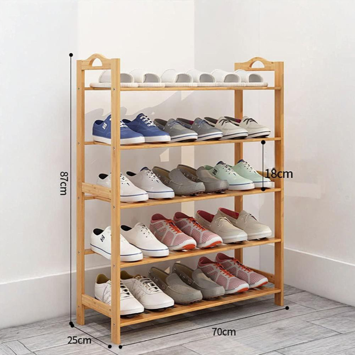 Wooden Shoe Rack 5 Shelves Organizer Shelf Camping Portable Shelves Shoe Rack Dimensions
