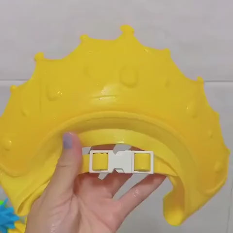 Baby Shower Cap,Baby Shampoo Shower Bath Soft Cap For Kids Adjustable Silicone Crown 