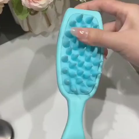 Head Scalp Massager Comb, Hair Washing Brush, Scalp Scrubber For All Hair Types soft ad long handle rich foam