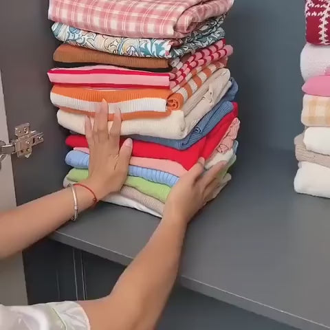 Large Storage Baskets for Shelves, Metal Frame Cloth Wardrobe Storage Organizer
