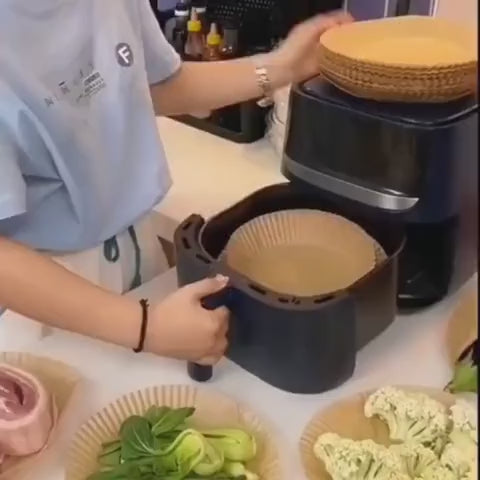 Round Disposable Waterproof Oilproof Air Fryer Baking Paper - 50 Pcs