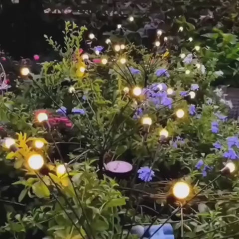 2 Pcs Solar Waterproof Outdoor LED Firefly Garden Decor Light
