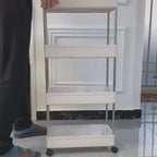 4-Tier Kitchen Shelf Trolley Rack, Multi-functional Storage Organizer Cart