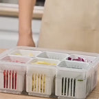 6-Grids Useful Refrigerator Food Fresh-keeping Storage Box, Ginger Garlic Separate Plate for Fridge