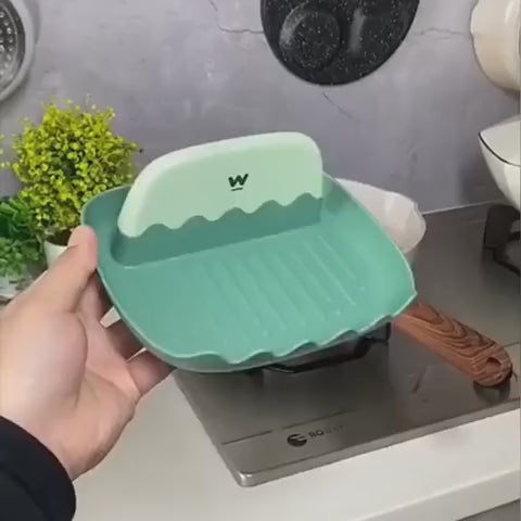 Pan Lid Holder Supports Spoons Pot Cover Rests Spatula Stand For Kitchen Convenience Utensils Tools 