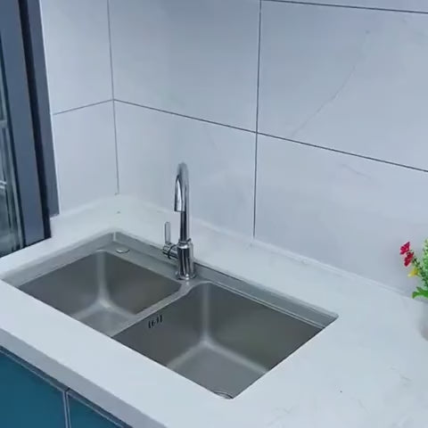 Over The Sink Dish Drying Rack - Adjustable Width Space Saver - with Cutlery, Knives Holders Spatula Hooks