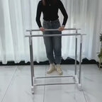 Double rods Portable Adjustable Stainless Steel Portable Telescopic Clothes Rack,&nbsp; Garment Hanging Rack