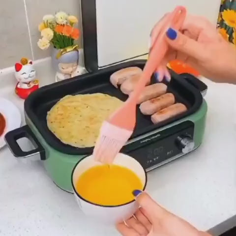 Glass Oil Dispenser Bottle With Silicone Brush 2 In 1 Bottle for Kitchen Cooking, Frying, Baking, BBQ Pan cake, Air Fryer,Green (Oil Dispenser With Droper 180 Ml).